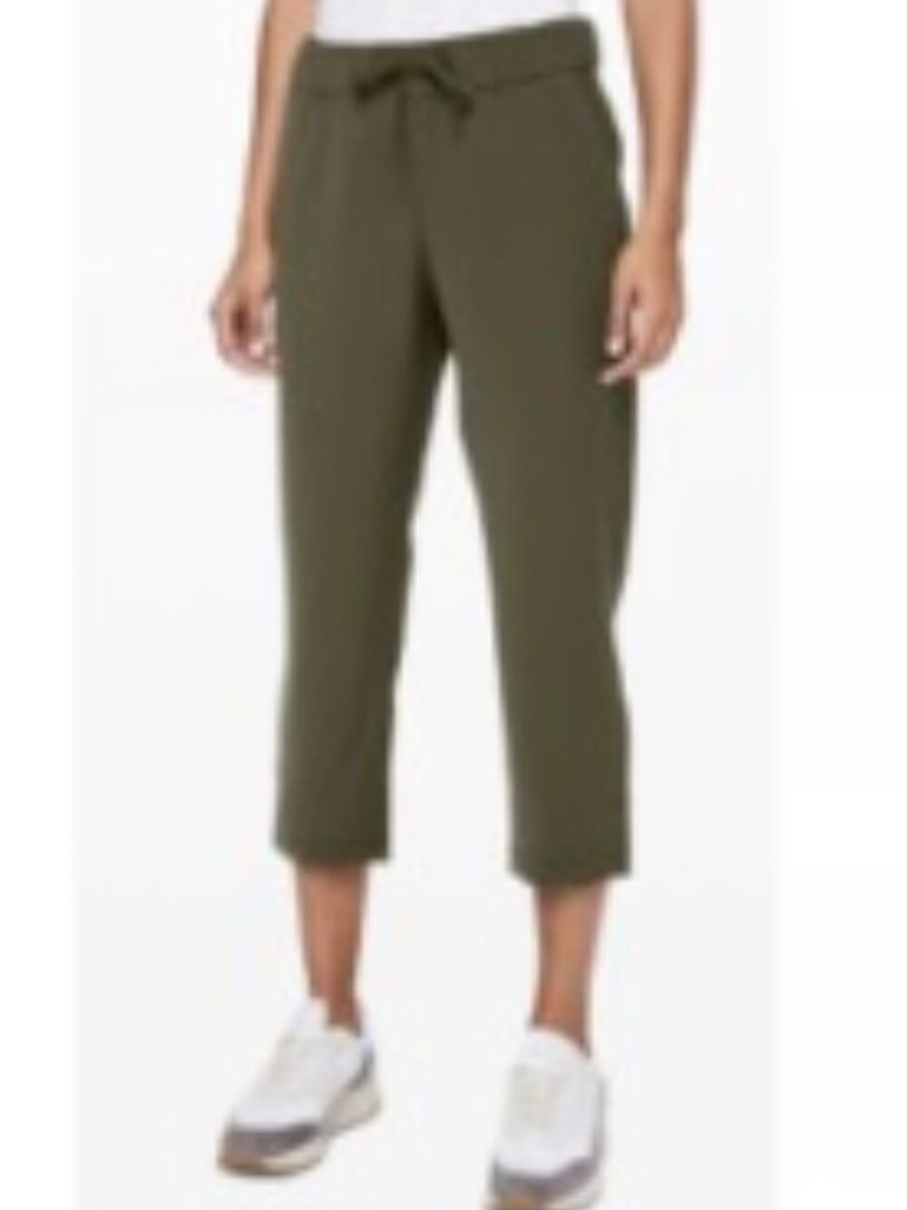 Lululemon On The Fly Crop 23” Dark Olive Travel Woven Pants Size 6